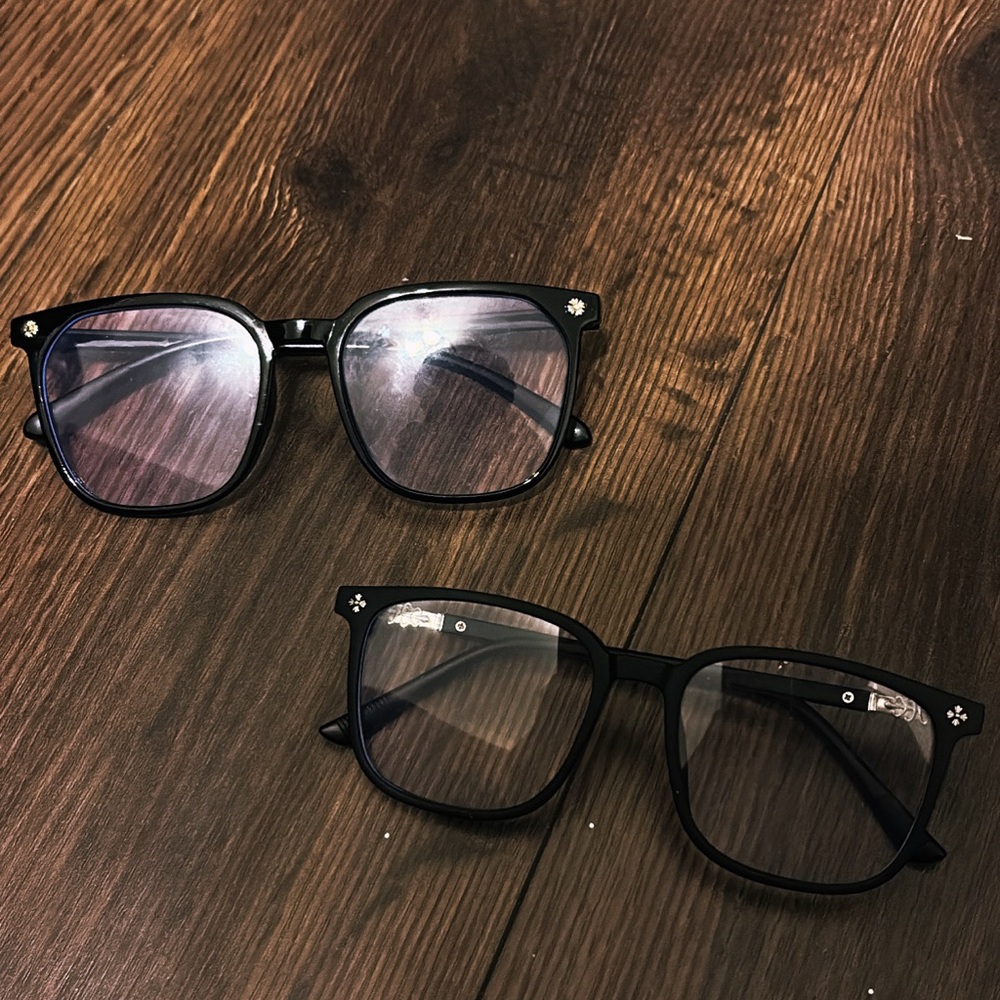 BLK Chrome Square Glasses Set ♱